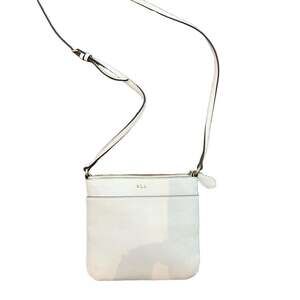 Lauren Ralph Lauren Pebble Leather Slim Crossbody Bag in White